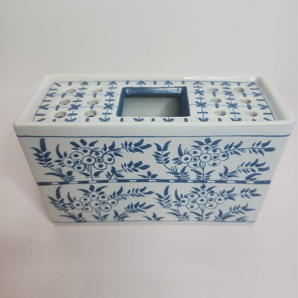 Vintage Delft Colonial Williamsburg Restoration Ink Well Flower Brick Holland